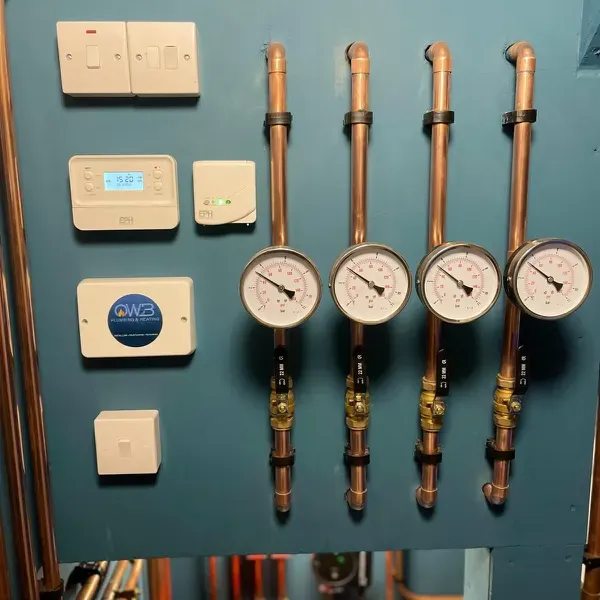 OWB plumbing pipework and valves